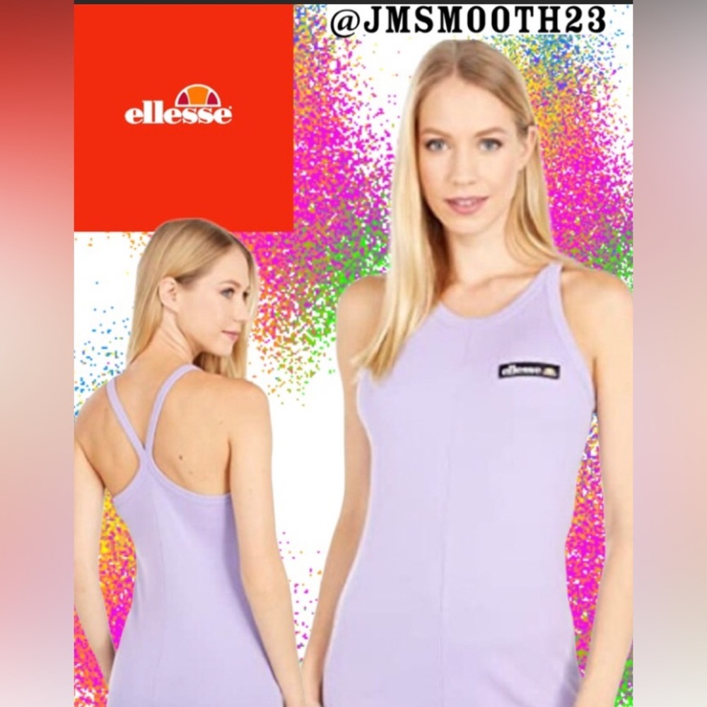 🆕 Ellesse Rachelle Vest Tank Top racer back 100% cotton purple 717